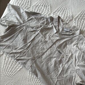 Columbia Gray Textured Casual Button Down Shirt